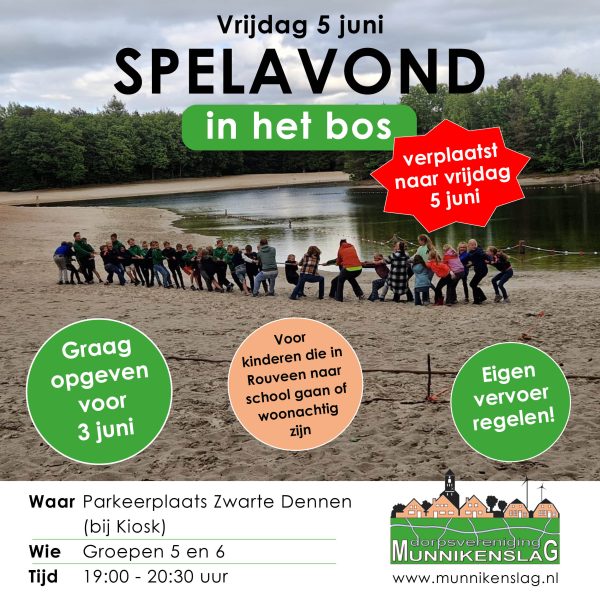 Spelavond in het bos 2026 vrijdag 5 juni